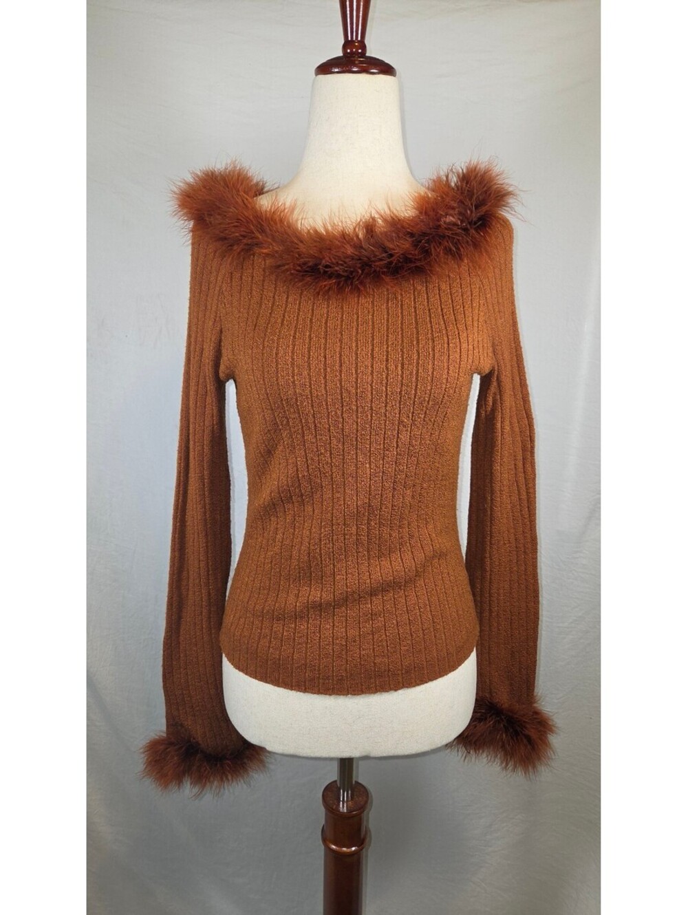 Vintage Orange Like Love feathered top size medium